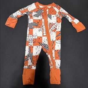 Vibrant Orange and White Bamboo Mamas Boy Sleeper